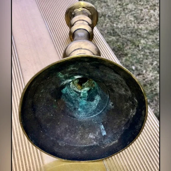 Vintage Late 19th Century Victorian Era Vintage Brass Push-up Candle Holder